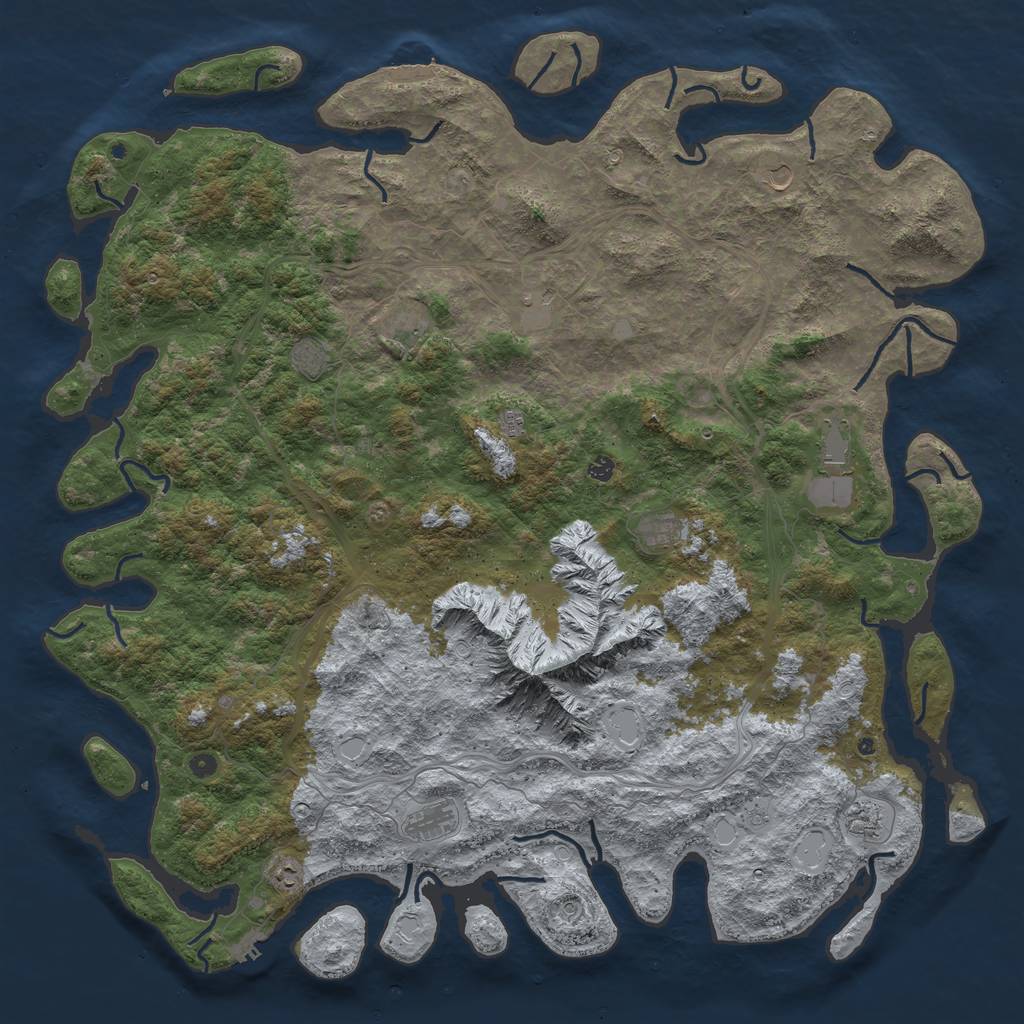 Rust Map: Procedural Map, Size: 6000, Seed: 14337, 20 Monuments
