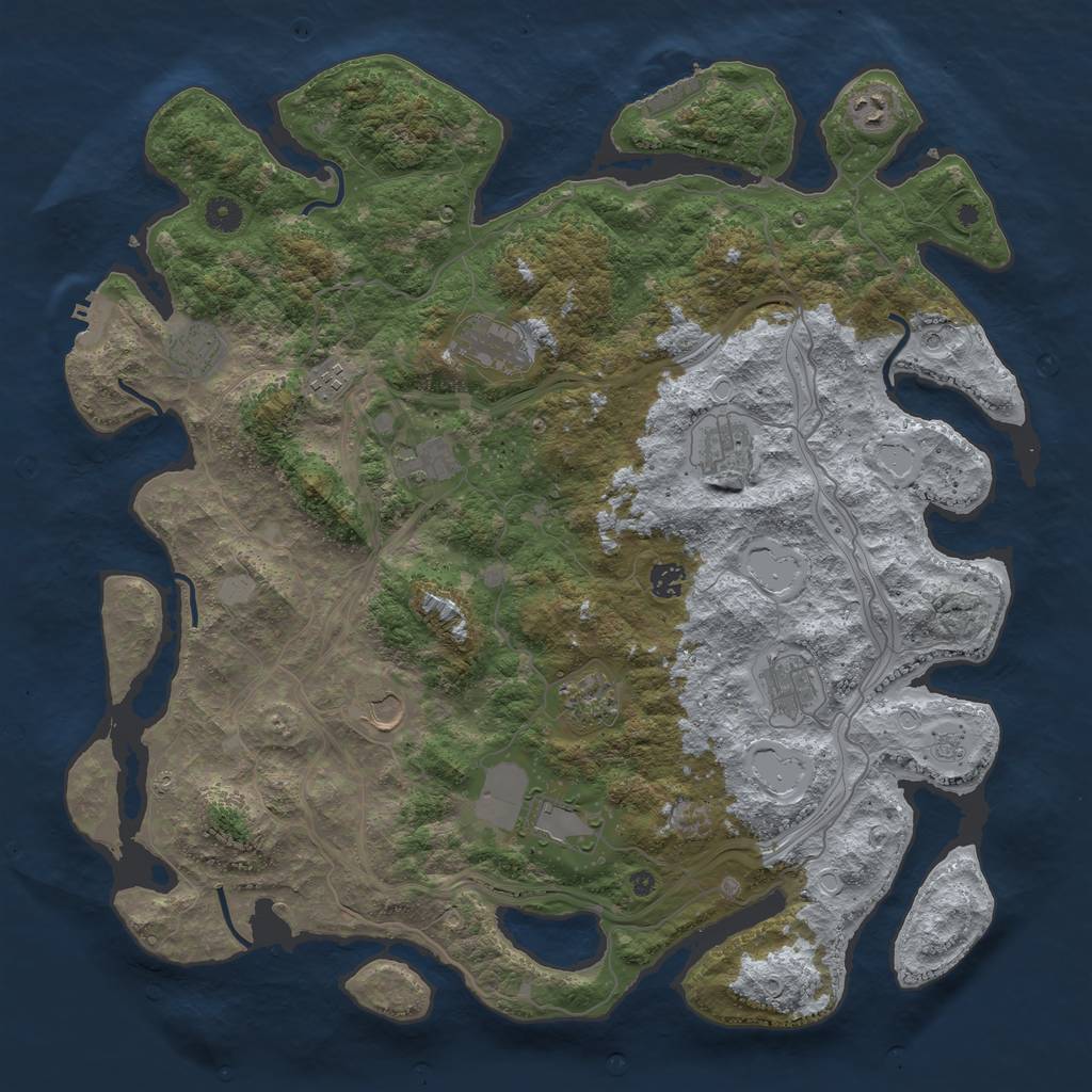 Rust Map: Procedural Map, Size: 4500, Seed: 221104, 20 Monuments