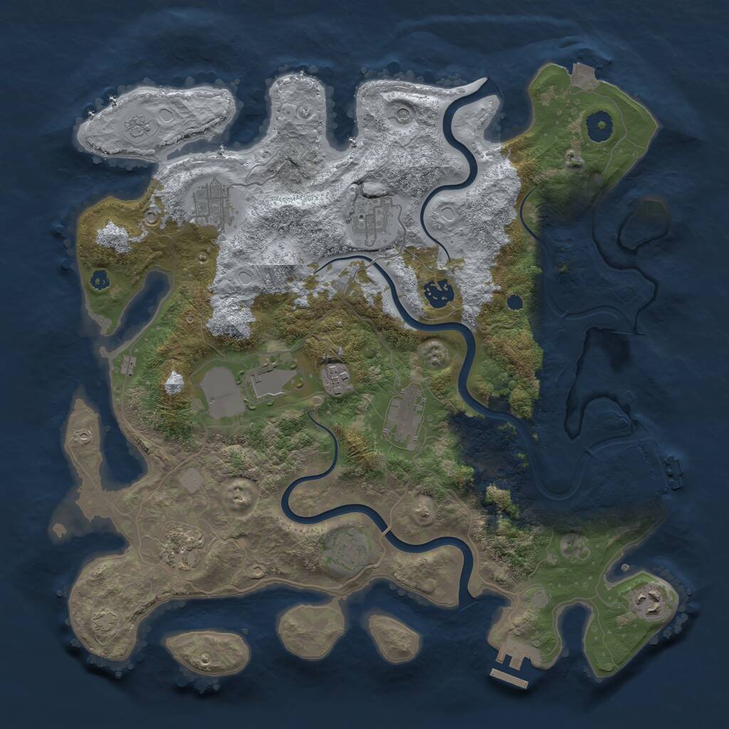 Rust Map: Procedural Map, Size: 3800, Seed: 64854767, 15 Monuments