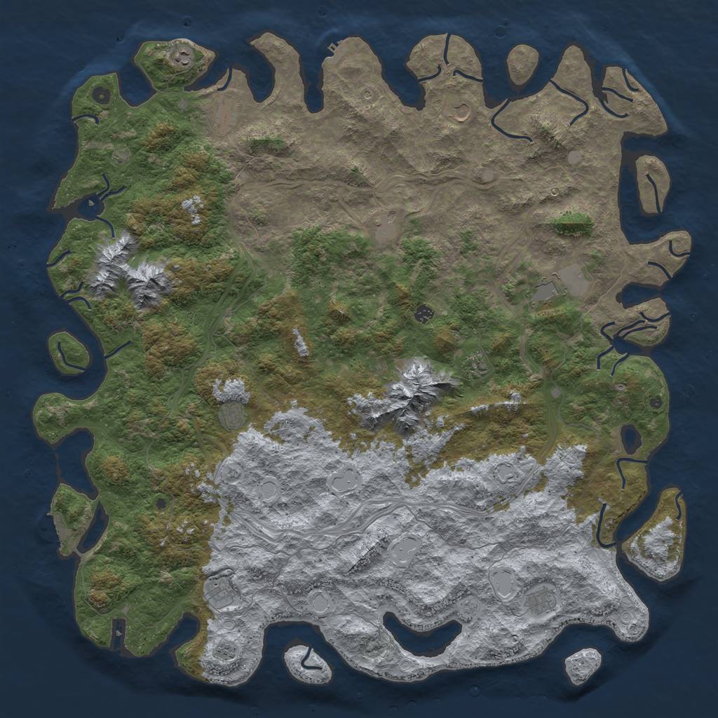 Rust Map: Procedural Map, Size: 6000, Seed: 8754, 20 Monuments