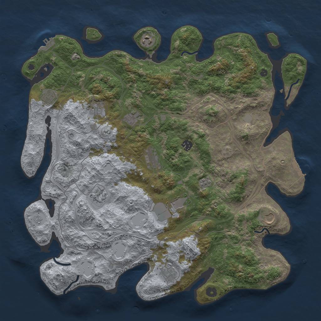 Rust Map: Procedural Map, Size: 4500, Seed: 95175364, 20 Monuments
