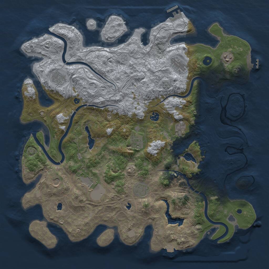 Rust Map: Procedural Map, Size: 4500, Seed: 134064848, 16 Monuments