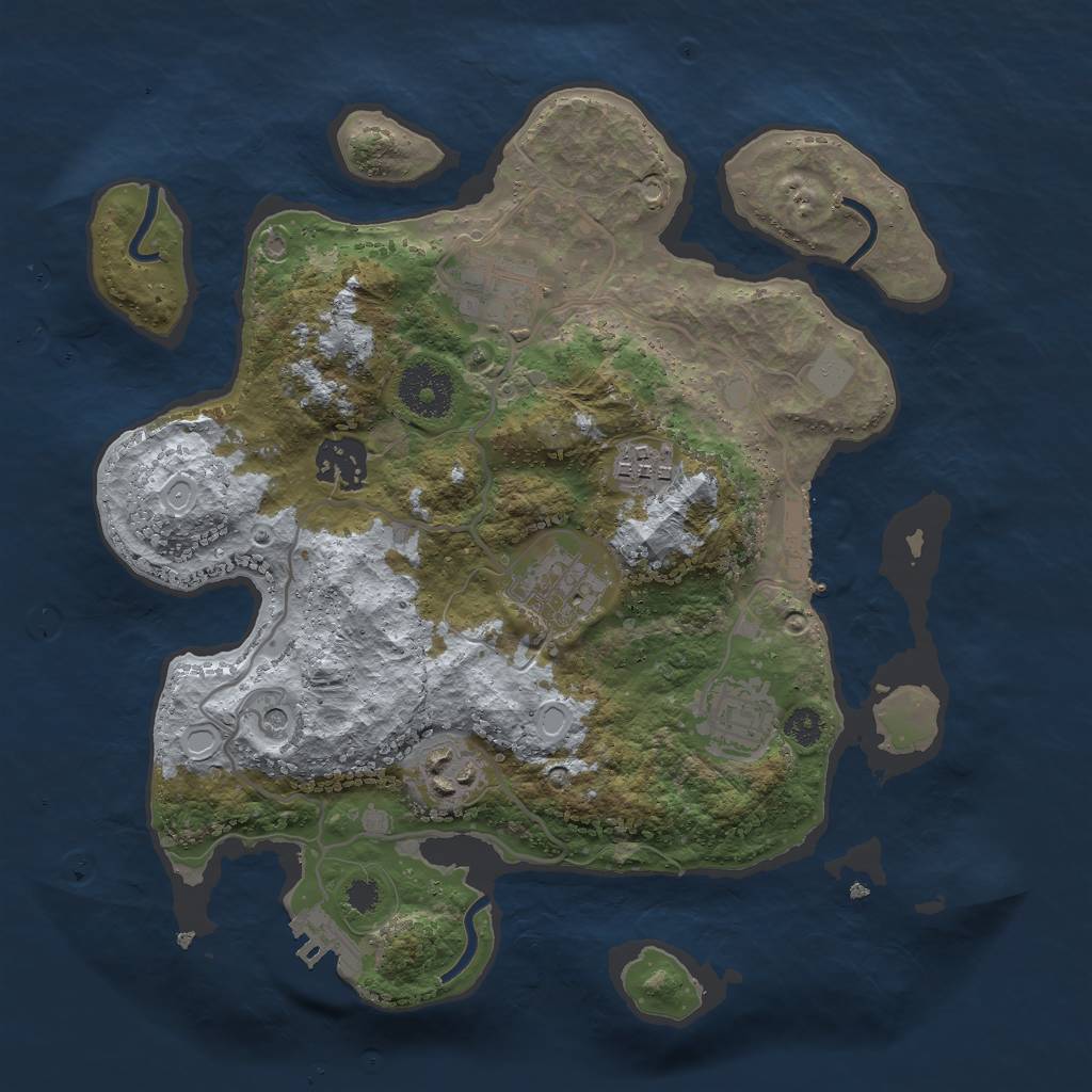 Rust Map: Procedural Map, Size: 3000, Seed: 1112640960, 14 Monuments