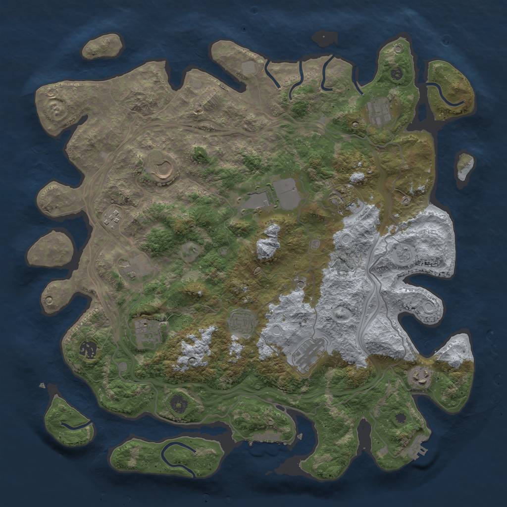 Rust Map: Procedural Map, Size: 4250, Seed: 1085535632, 20 Monuments
