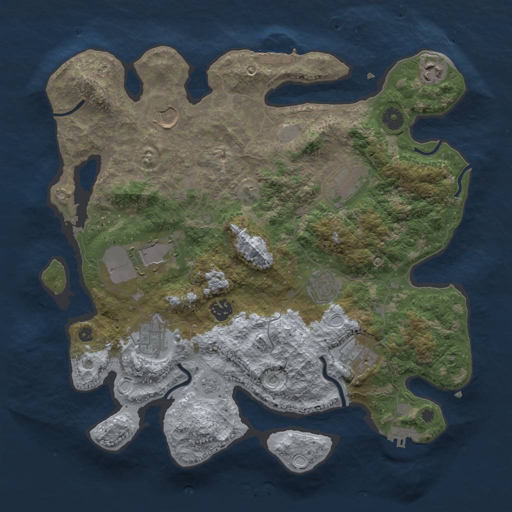 Rust Map: Procedural Map, Size: 3600, Seed: 12013, 15 Monuments