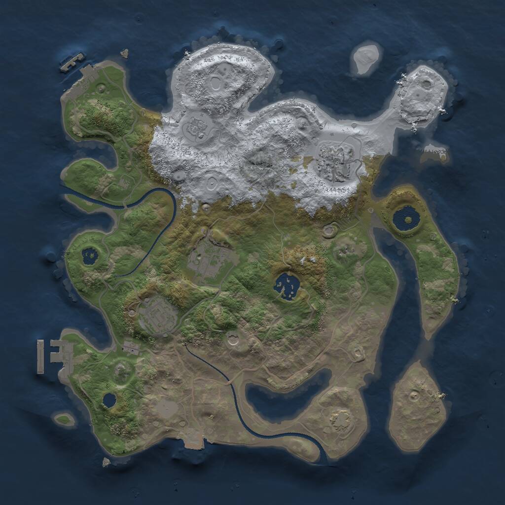 Rust Map: Procedural Map, Size: 3000, Seed: 1498260333, 10 Monuments