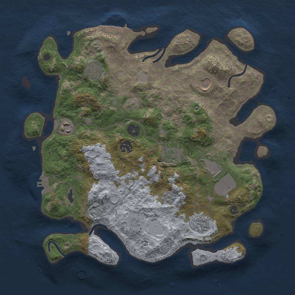 Rust Map: Procedural Map, Size: 3500, Seed: 5231, 17 Monuments