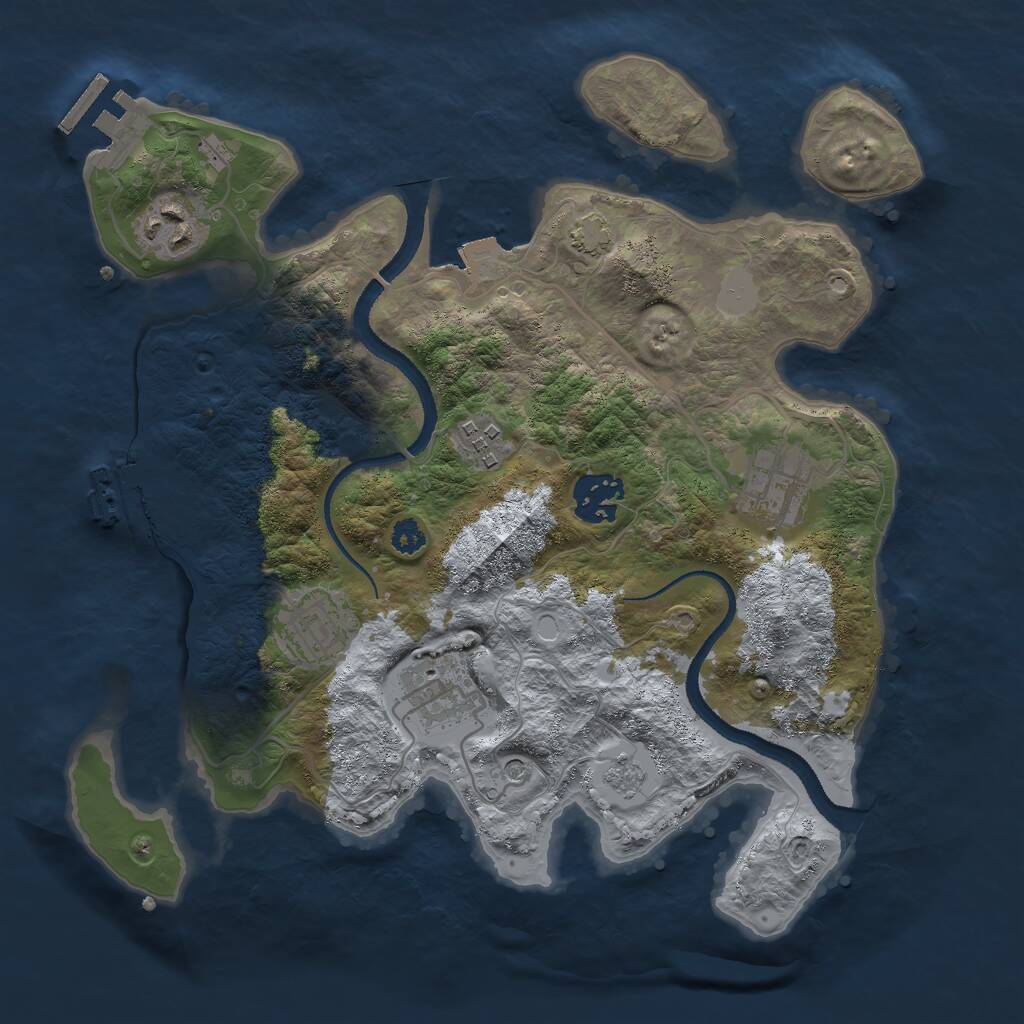 Rust Map: Procedural Map, Size: 3000, Seed: 97237201, 12 Monuments