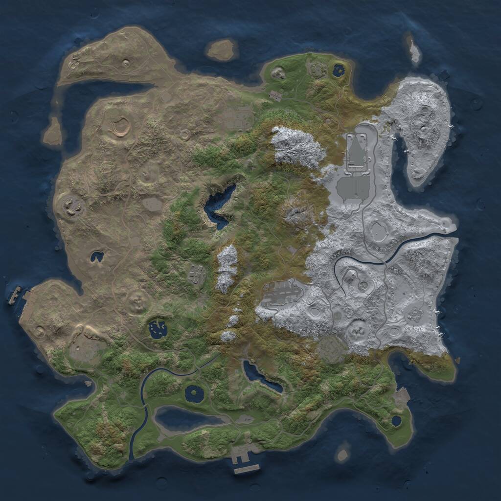Rust Map: Procedural Map, Size: 4000, Seed: 459459, 15 Monuments