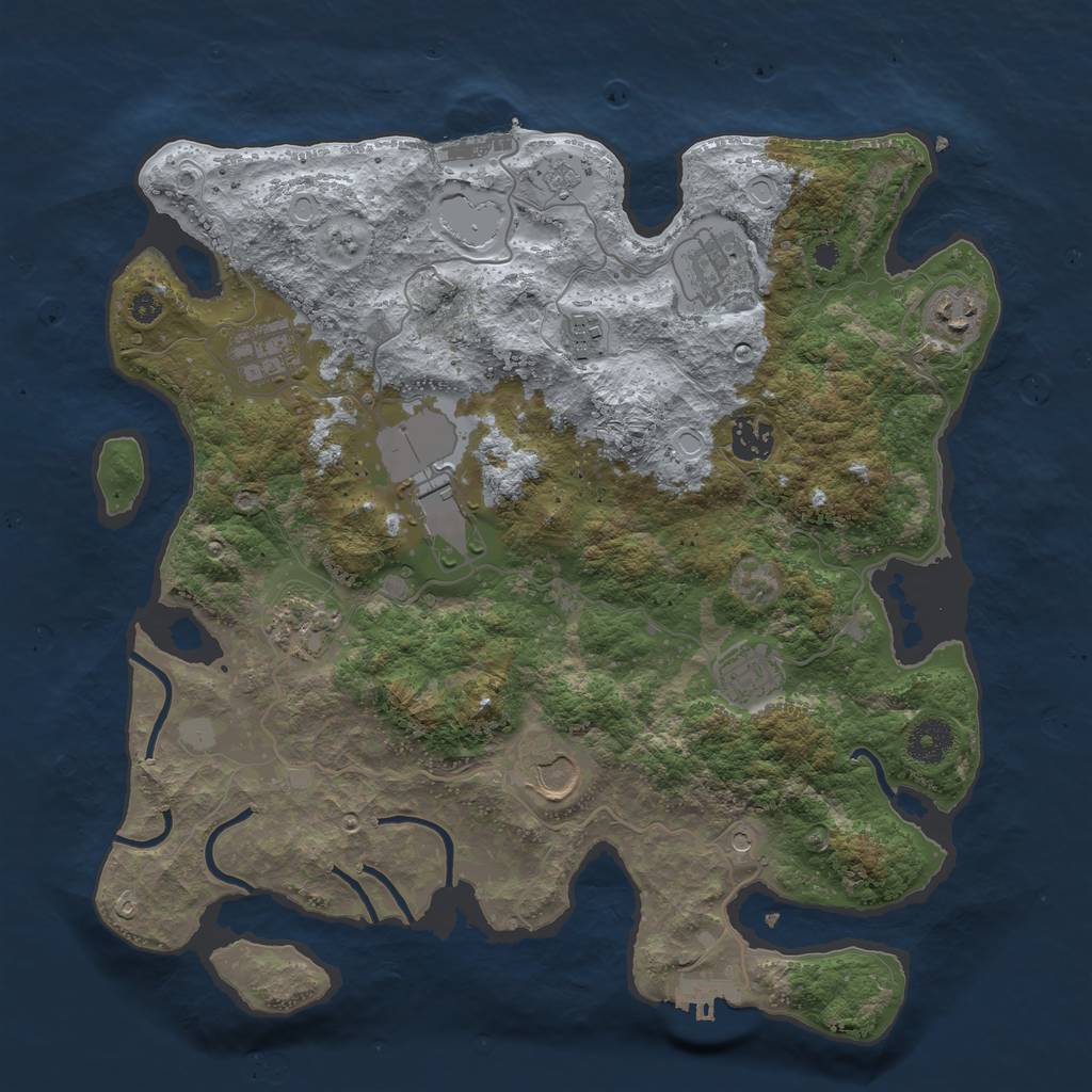 Rust Map: Procedural Map, Size: 3650, Seed: 31122, 18 Monuments