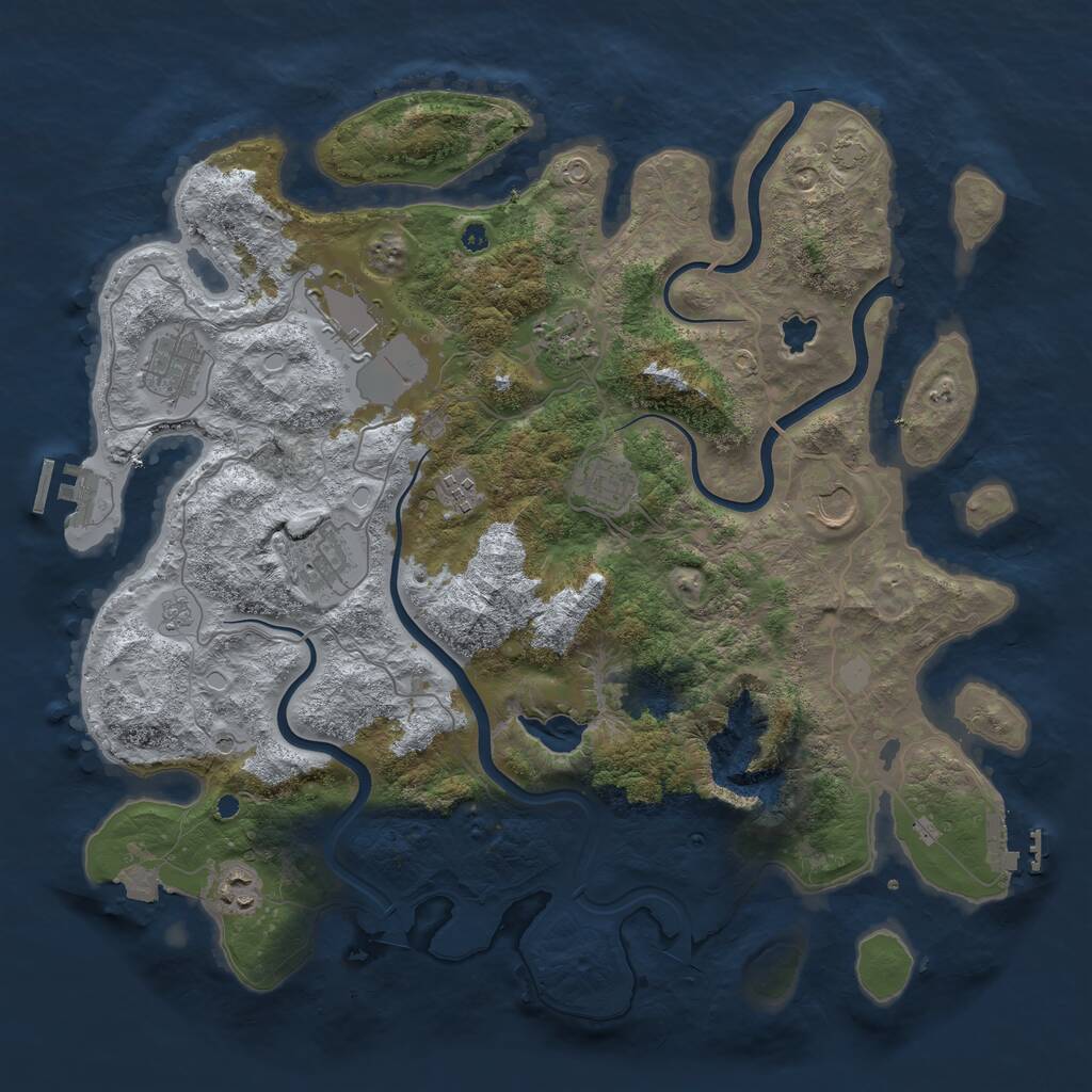 Rust Map: Procedural Map, Size: 4000, Seed: 5644, 14 Monuments