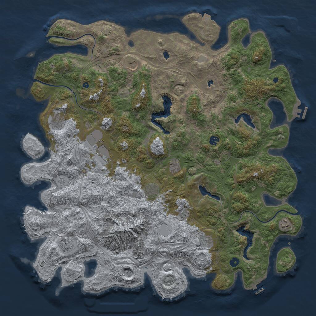 Rust Map: Procedural Map, Size: 5000, Seed: 1314520, 16 Monuments