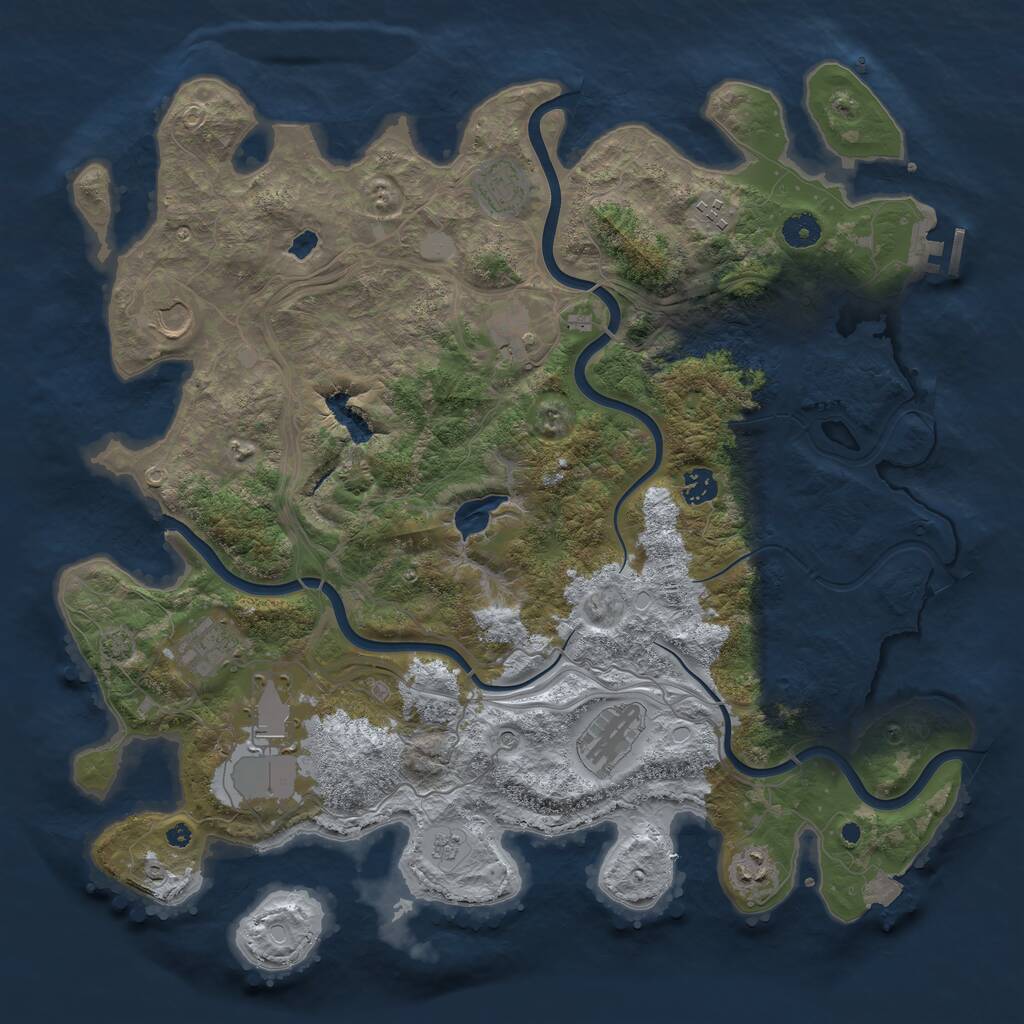 Rust Map: Procedural Map, Size: 4250, Seed: 99409903, 14 Monuments