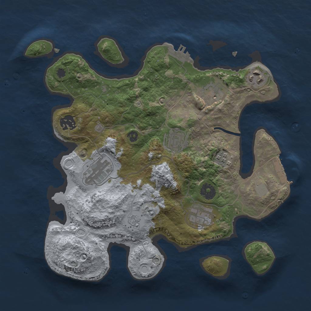 Rust Map: Procedural Map, Size: 3000, Seed: 11785490, 15 Monuments