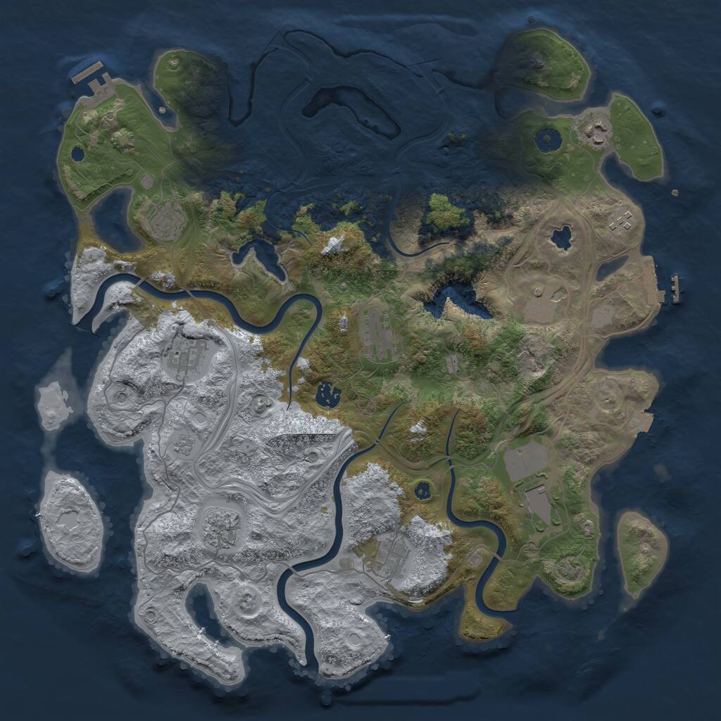 Rust Map: Procedural Map, Size: 4250, Seed: 481089817, 16 Monuments