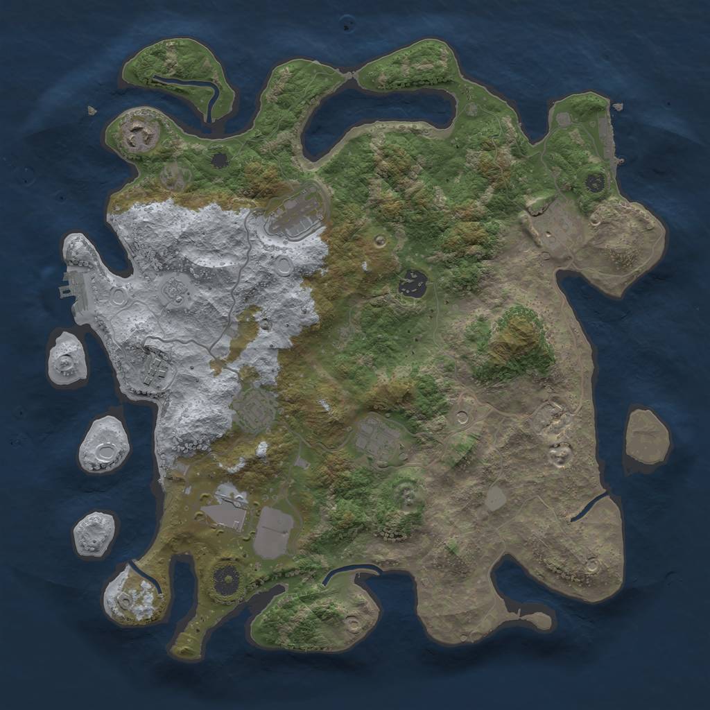 Rust Map: Procedural Map, Size: 3750, Seed: 95085477, 15 Monuments