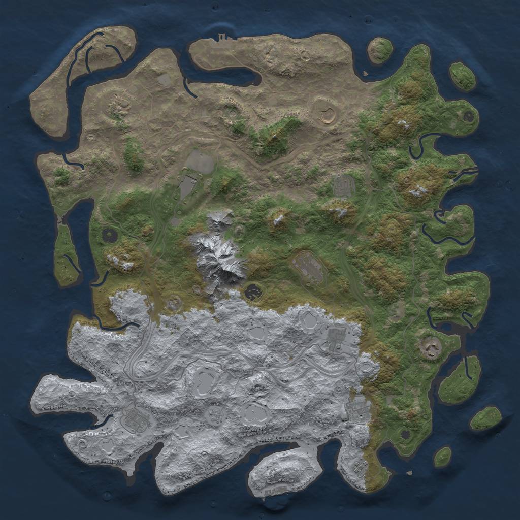 Rust Map: Procedural Map, Size: 5000, Seed: 1371096, 20 Monuments