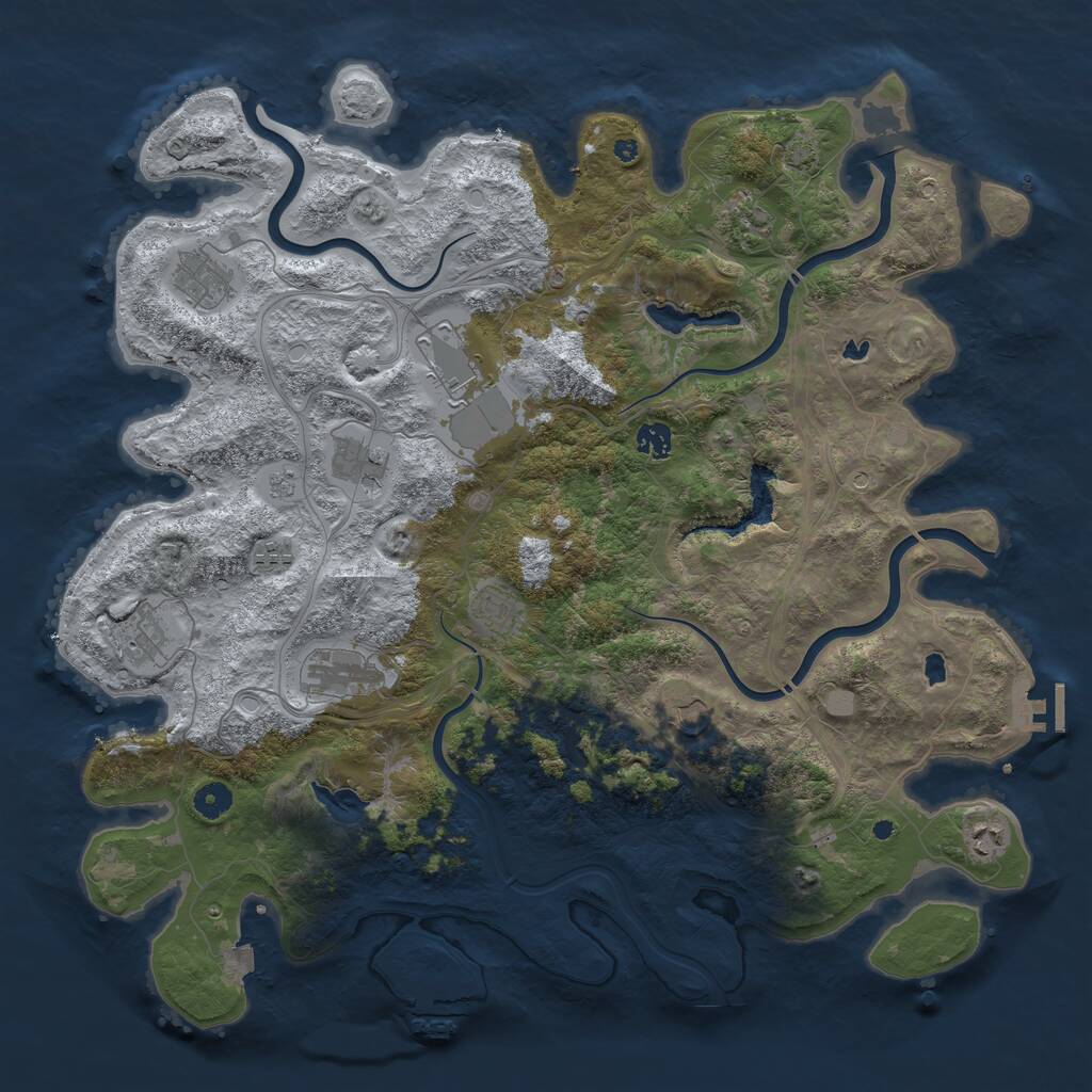 Rust Map: Procedural Map, Size: 4500, Seed: 15121968, 17 Monuments