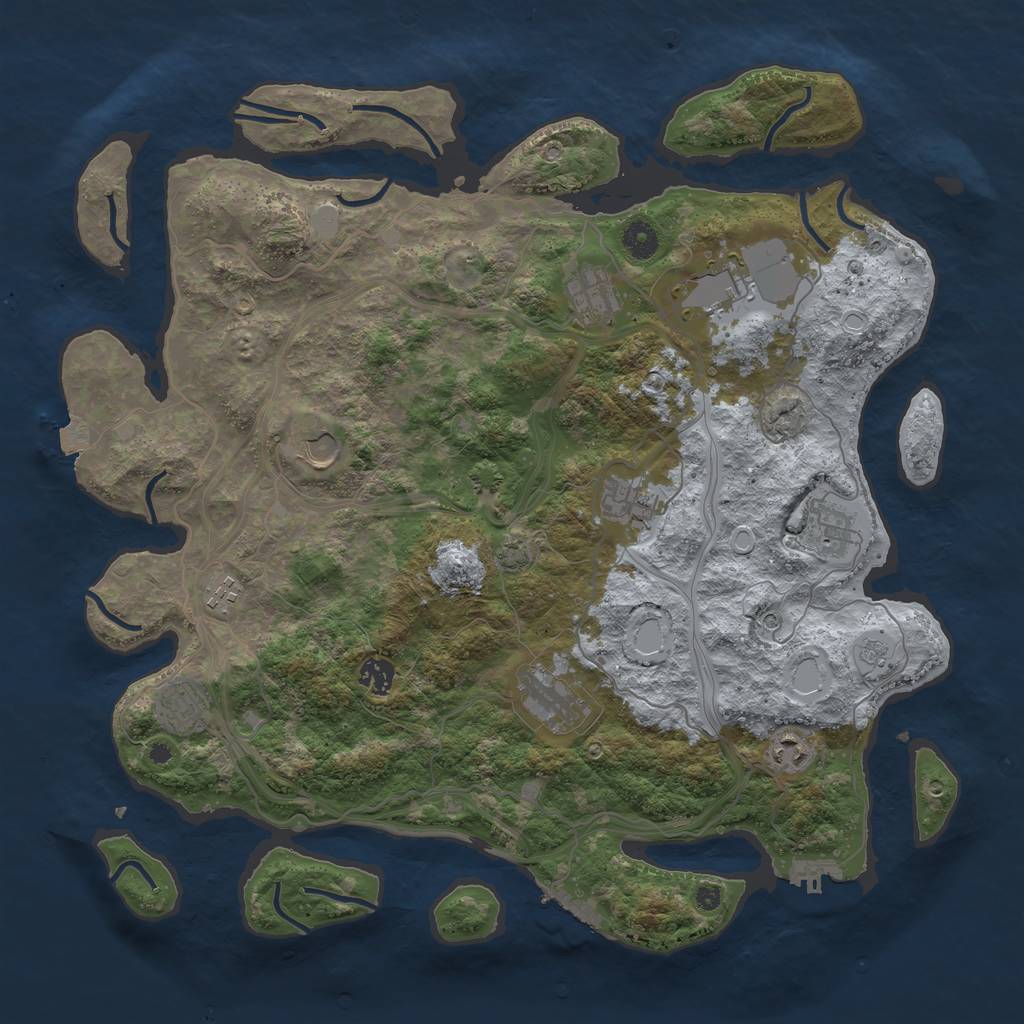 Rust Map: Procedural Map, Size: 4250, Seed: 1353310425, 18 Monuments