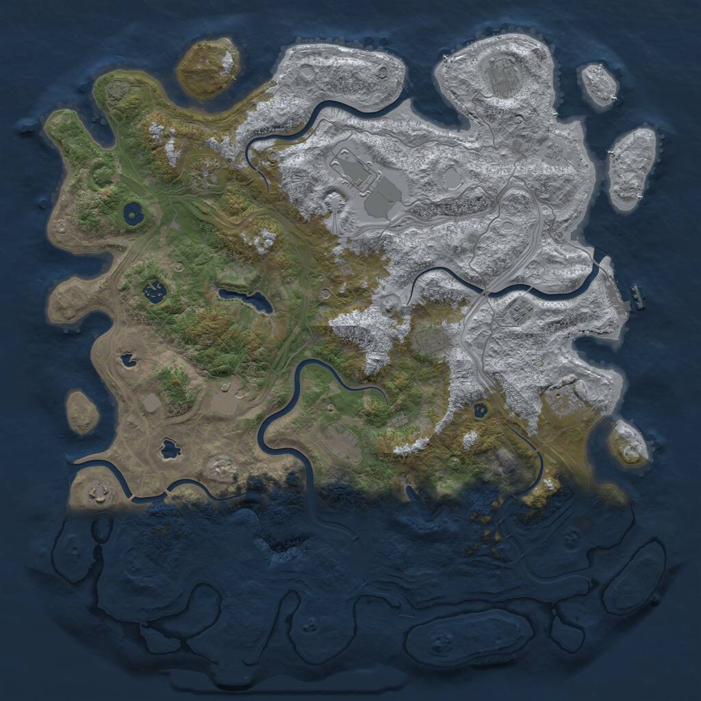 Rust Map: Procedural Map, Size: 4800, Seed: 389224788, 16 Monuments