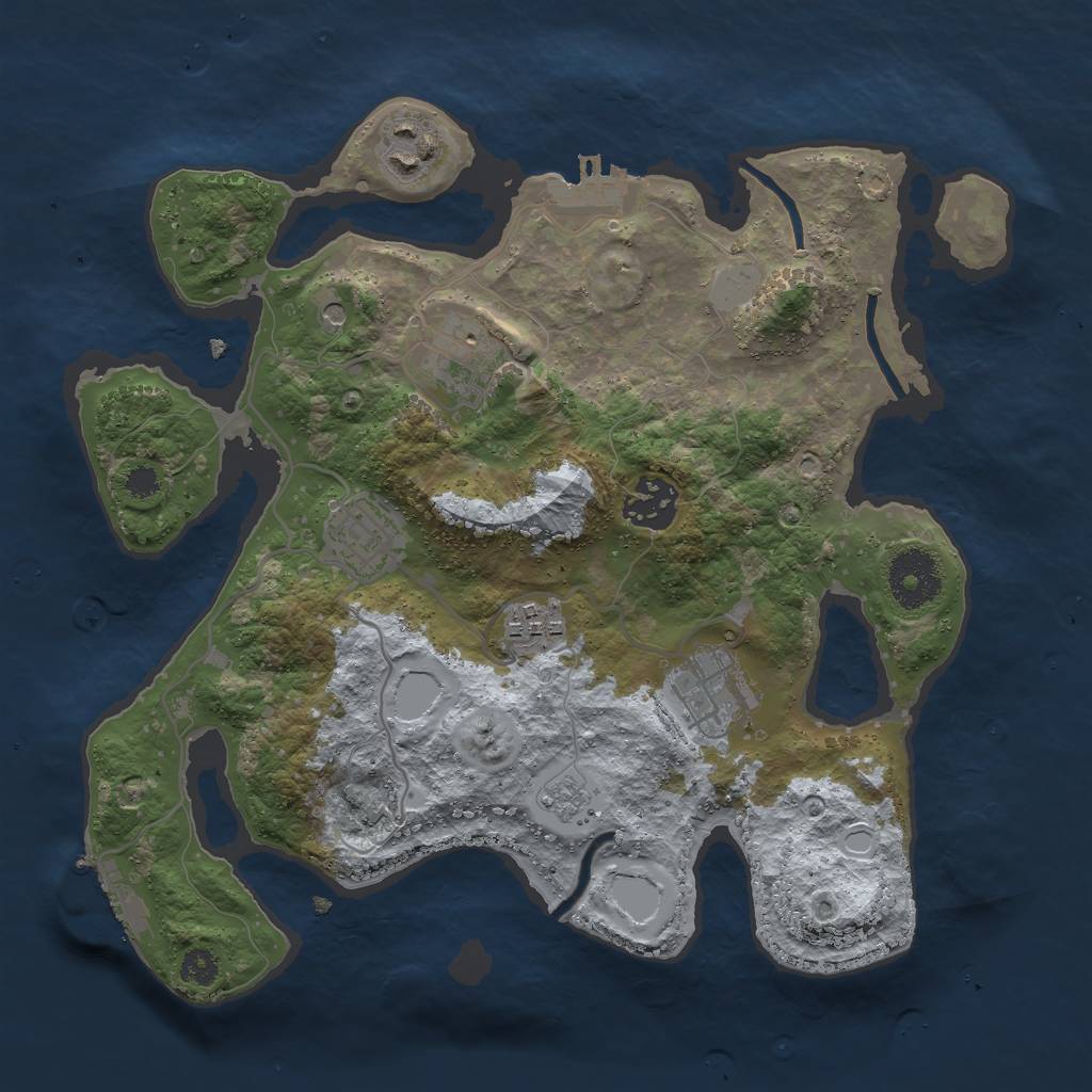 Rust Map: Procedural Map, Size: 3000, Seed: 6974105, 15 Monuments