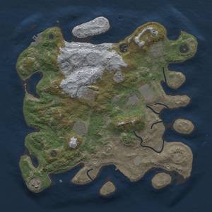 Thumbnail Rust Map: Procedural Map, Size: 3500, Seed: 9324725, 14 Monuments