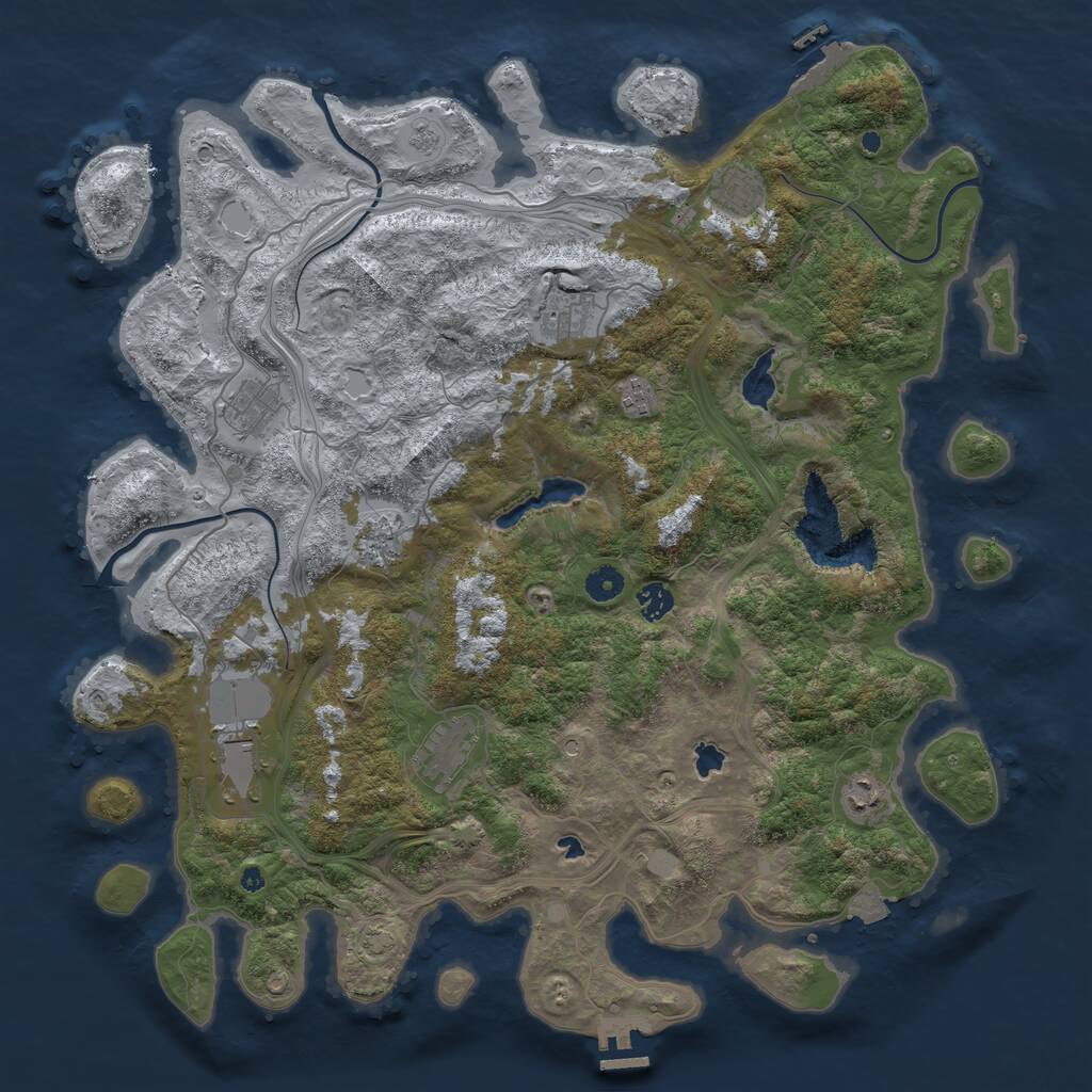 Rust Map: Procedural Map, Size: 4500, Seed: 833424, 15 Monuments