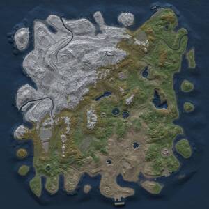 Thumbnail Rust Map: Procedural Map, Size: 4500, Seed: 833424, 15 Monuments