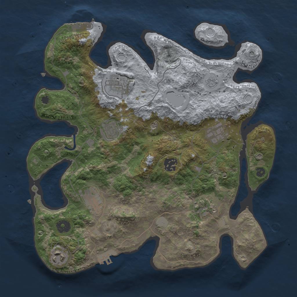 Rust Map: Procedural Map, Size: 3250, Seed: 2009093042, 16 Monuments