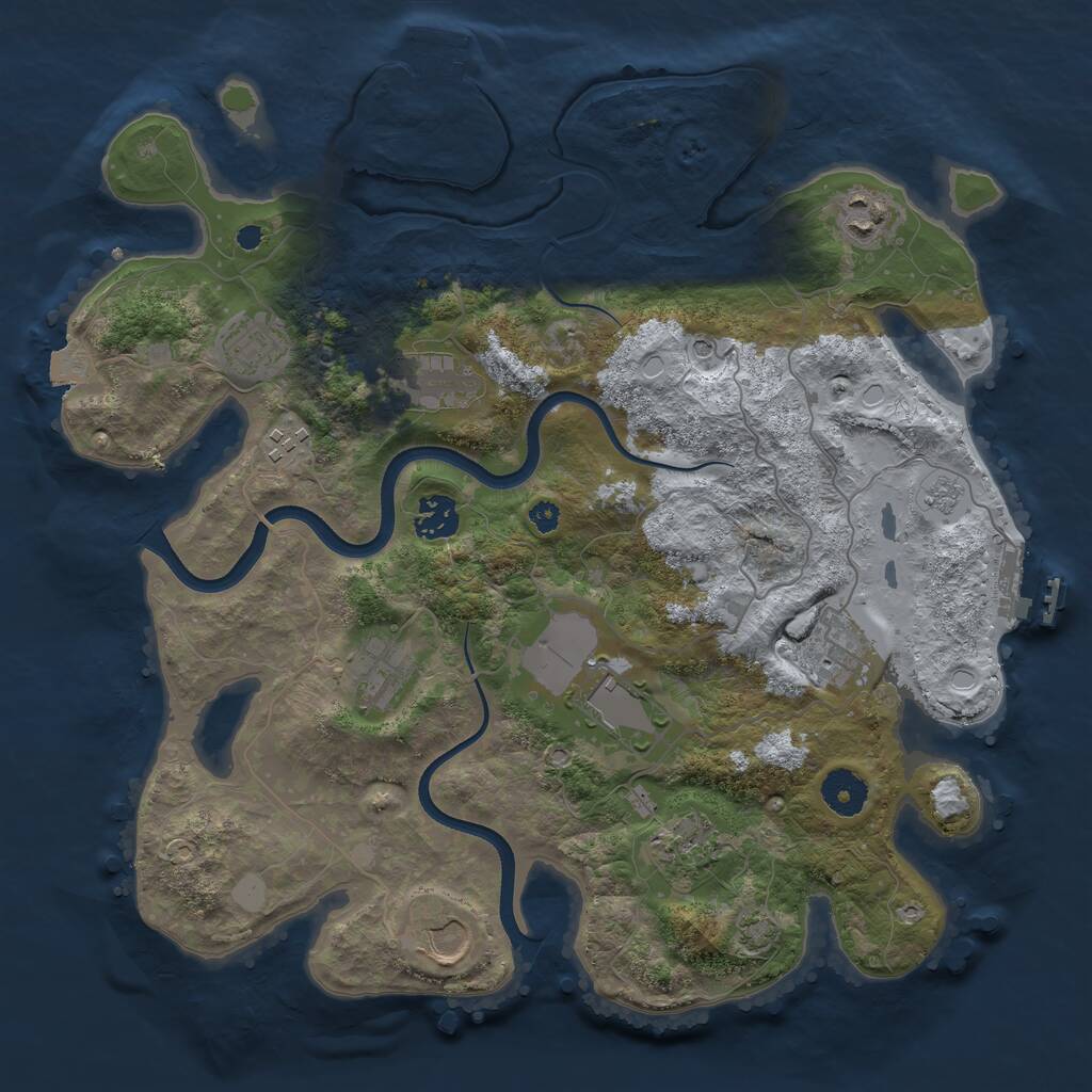 Rust Map: Procedural Map, Size: 3600, Seed: 99697700, 16 Monuments
