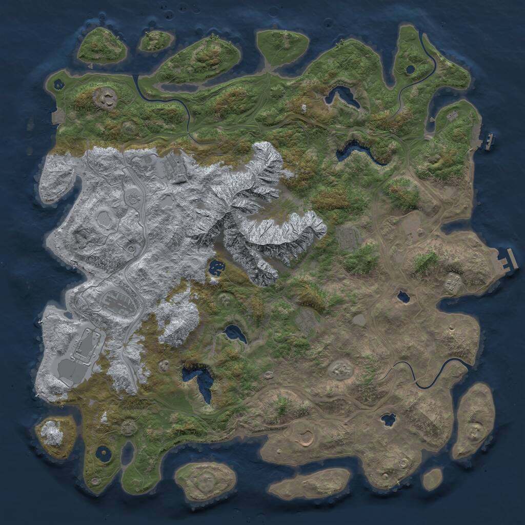 Rust Map: Procedural Map, Size: 5000, Seed: 31134260, 16 Monuments