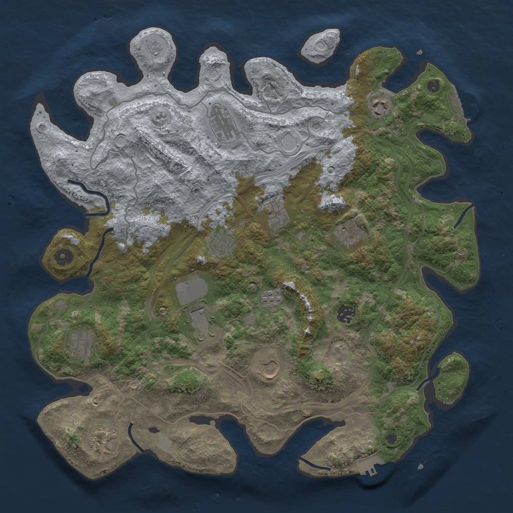 Rust Map: Procedural Map, Size: 4250, Seed: 206163561, 20 Monuments