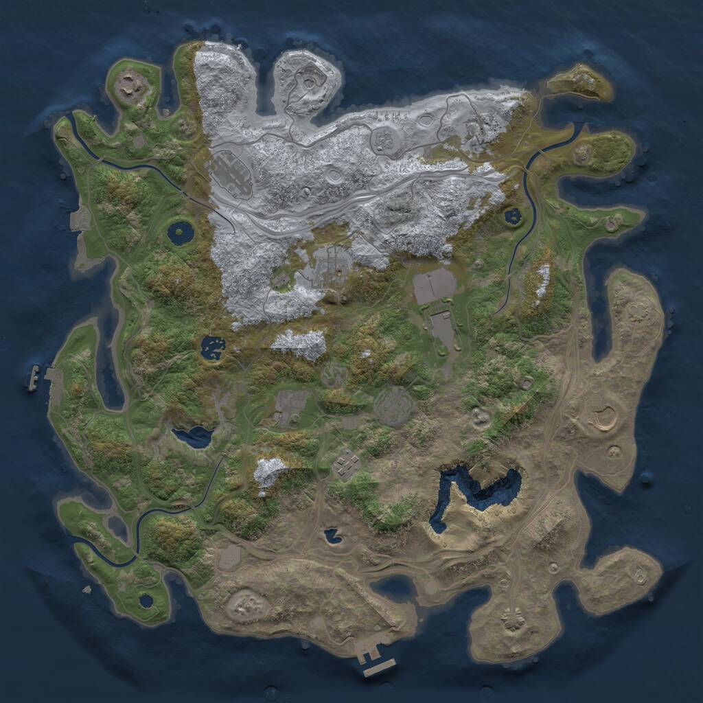 Rust Map: Procedural Map, Size: 4250, Seed: 43082780, 16 Monuments