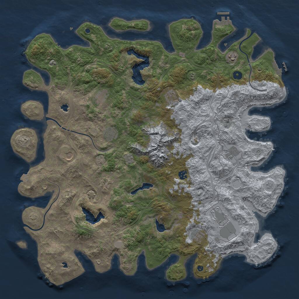 Rust Map: Procedural Map, Size: 5000, Seed: 9806, 17 Monuments