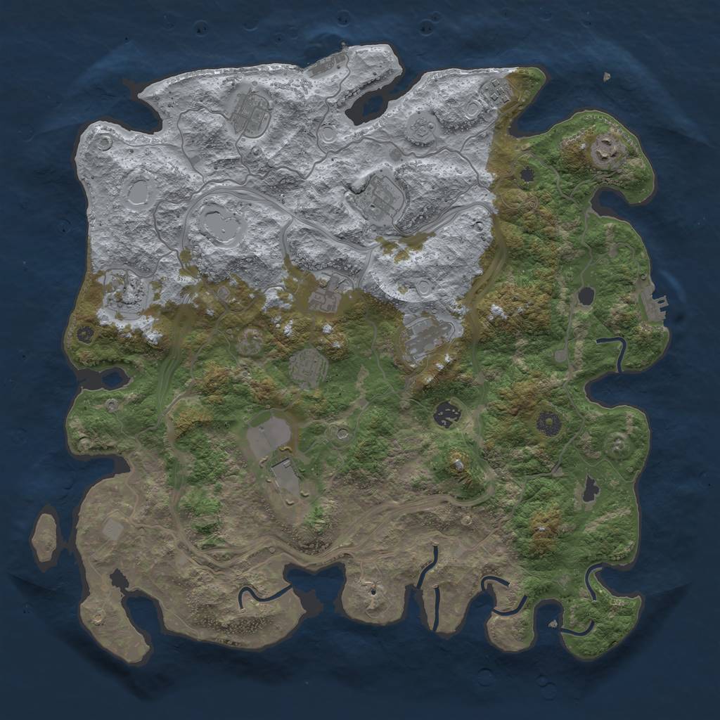 Rust Map: Procedural Map, Size: 4300, Seed: 1103, 19 Monuments