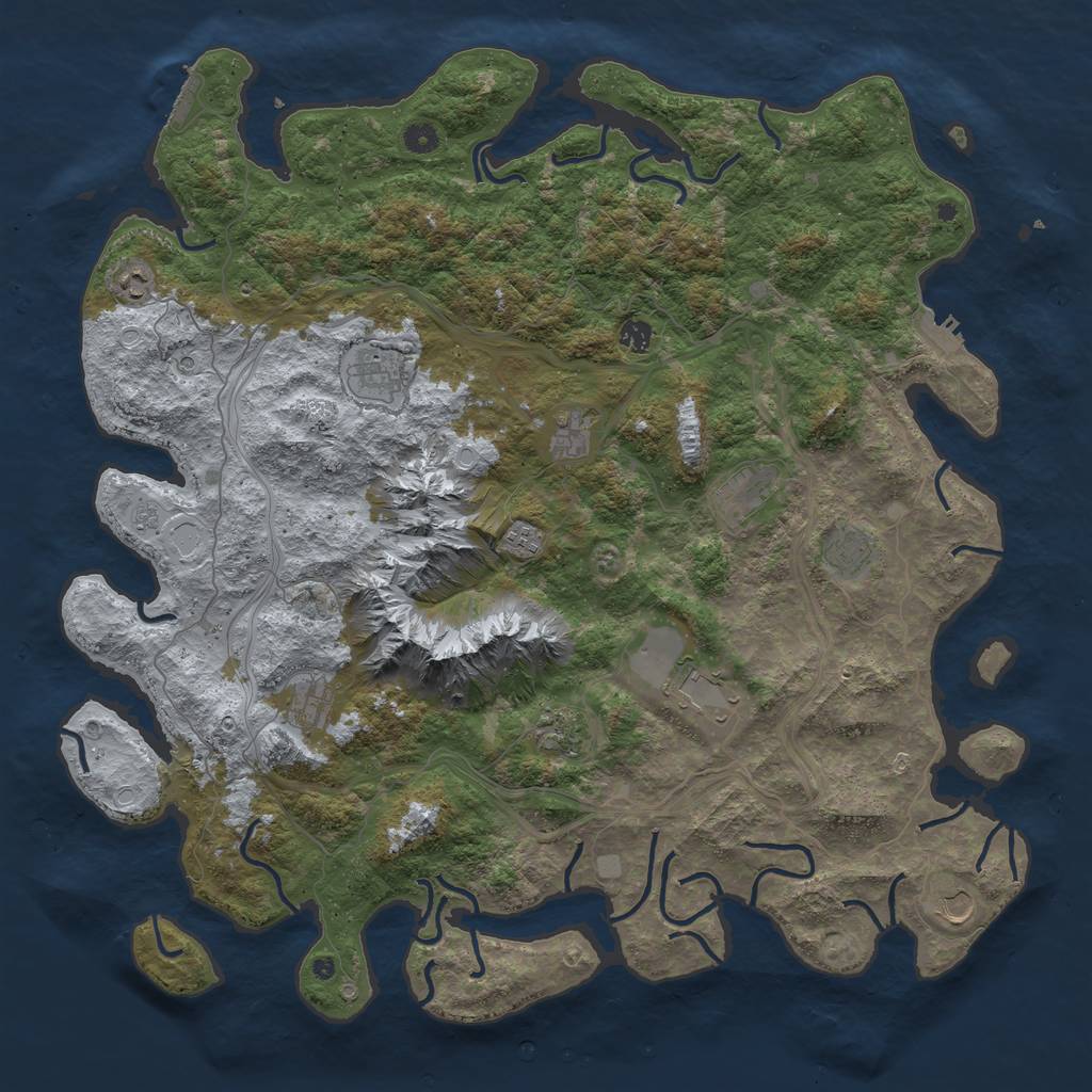 Rust Map: Procedural Map, Size: 5000, Seed: 13506, 18 Monuments