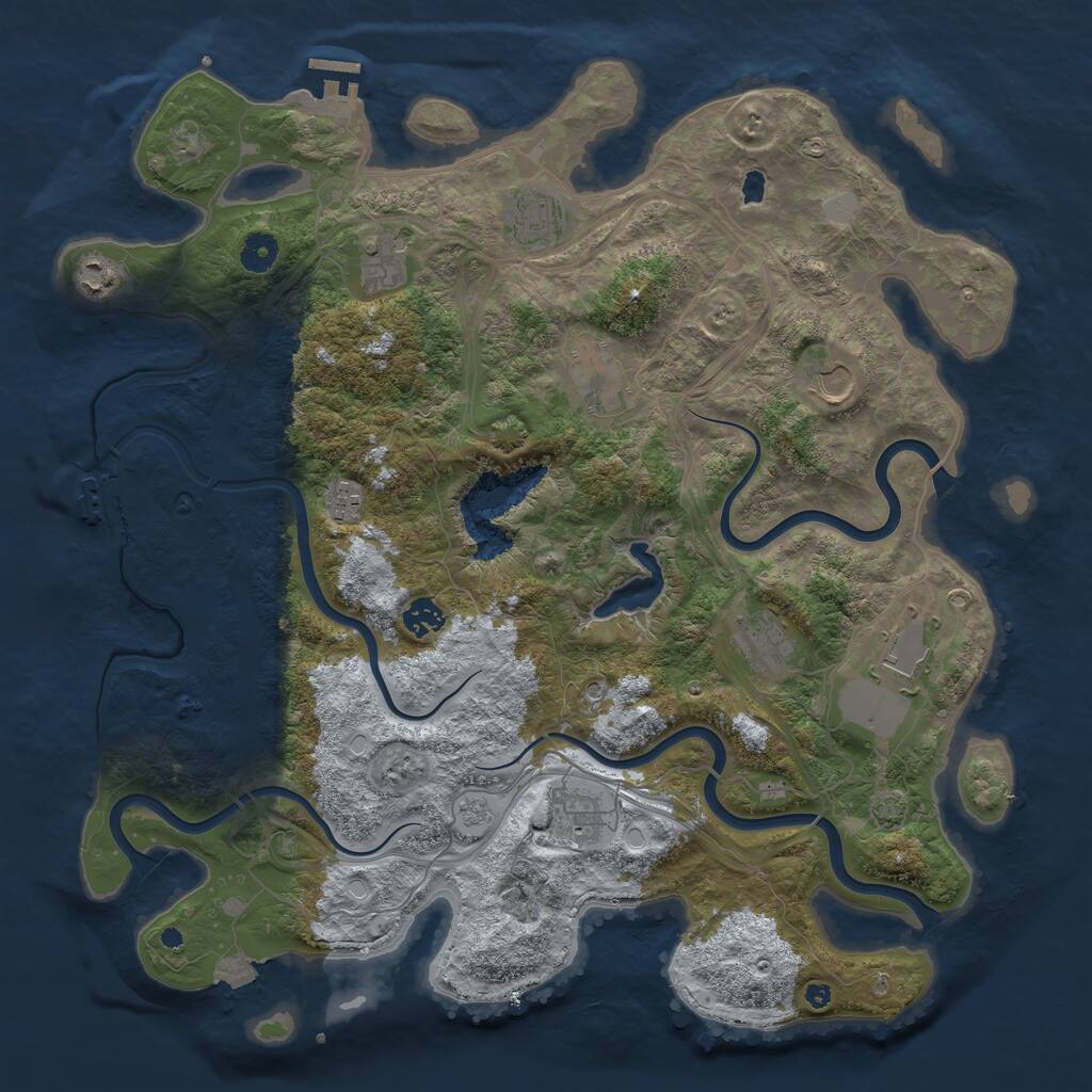 Rust Map: Procedural Map, Size: 4250, Seed: 1887528487, 16 Monuments