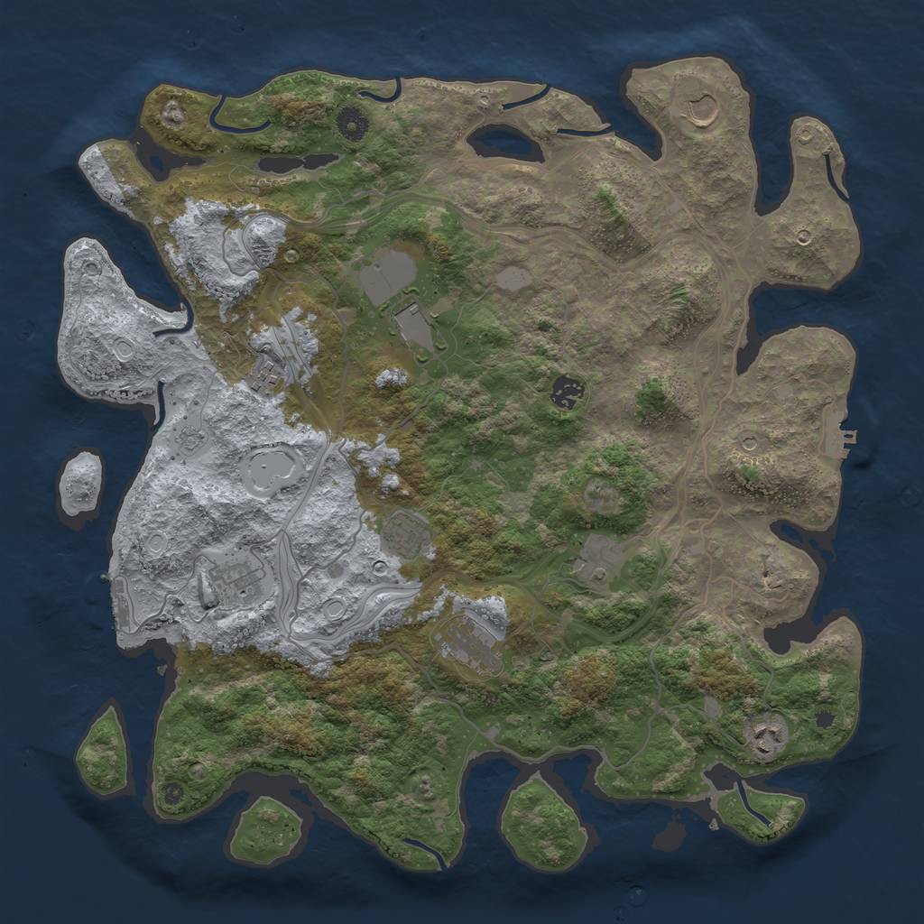 Rust Map: Procedural Map, Size: 4250, Seed: 376949891, 18 Monuments