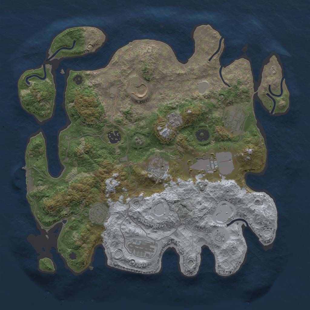 Rust Map: Procedural Map, Size: 3500, Seed: 1621008369, 14 Monuments