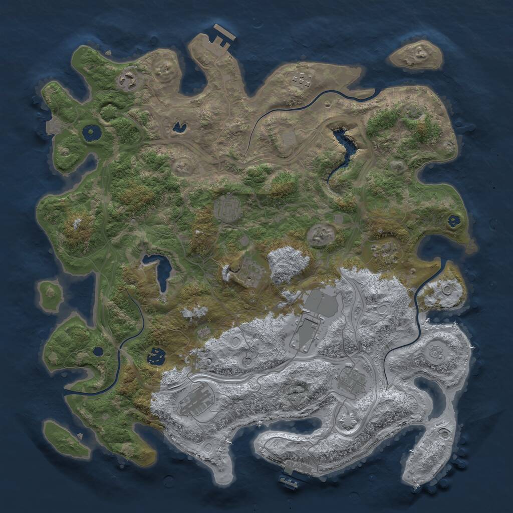 Rust Map: Procedural Map, Size: 4250, Seed: 1569028084, 15 Monuments