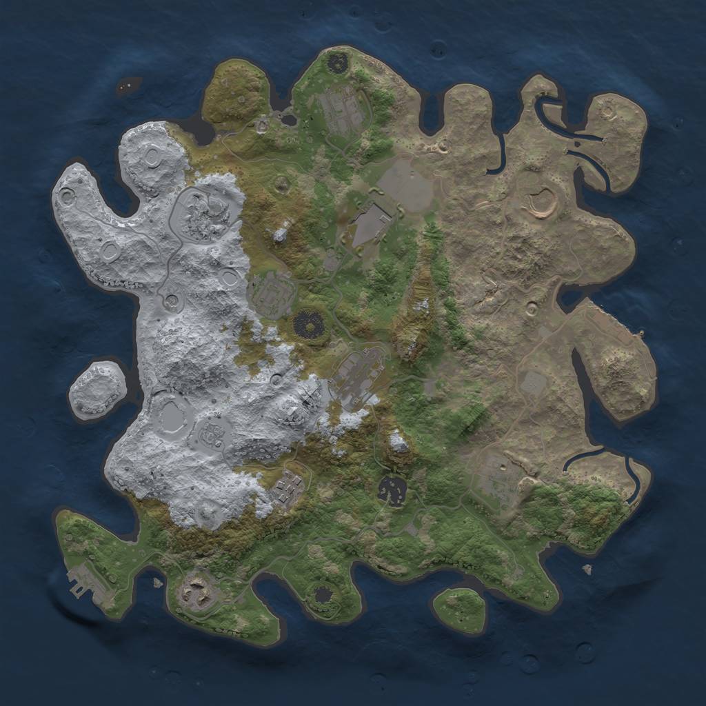 Rust Map: Procedural Map, Size: 3500, Seed: 178020768, 19 Monuments