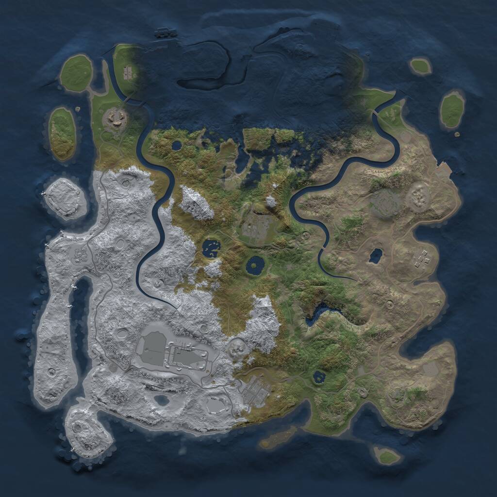 Rust Map: Procedural Map, Size: 4000, Seed: 12712, 13 Monuments
