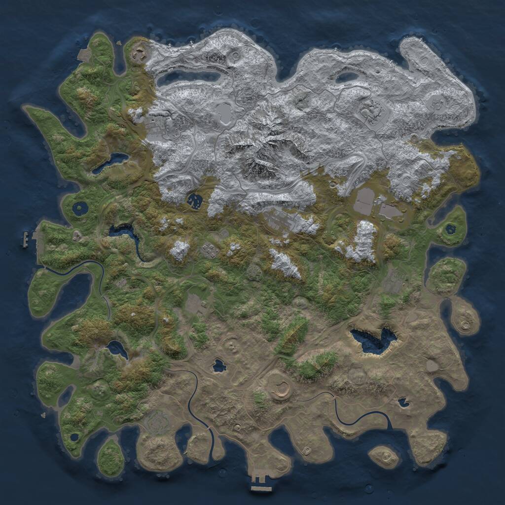Rust Map: Procedural Map, Size: 5000, Seed: 756468456, 17 Monuments