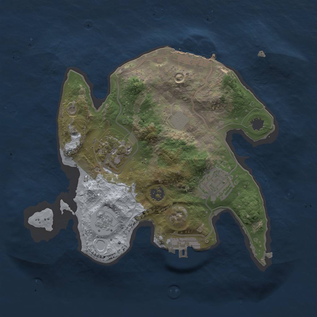 Rust Map: Procedural Map, Size: 2200, Seed: 1037621063, 10 Monuments