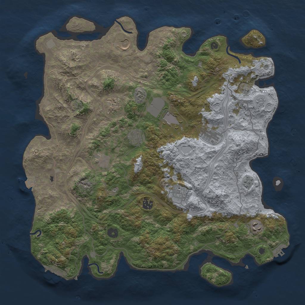 Rust Map: Procedural Map, Size: 4250, Seed: 2046381350, 18 Monuments