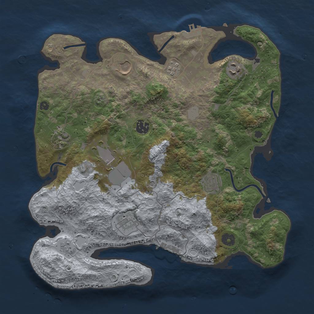 Rust Map: Procedural Map, Size: 3500, Seed: 103326, 17 Monuments