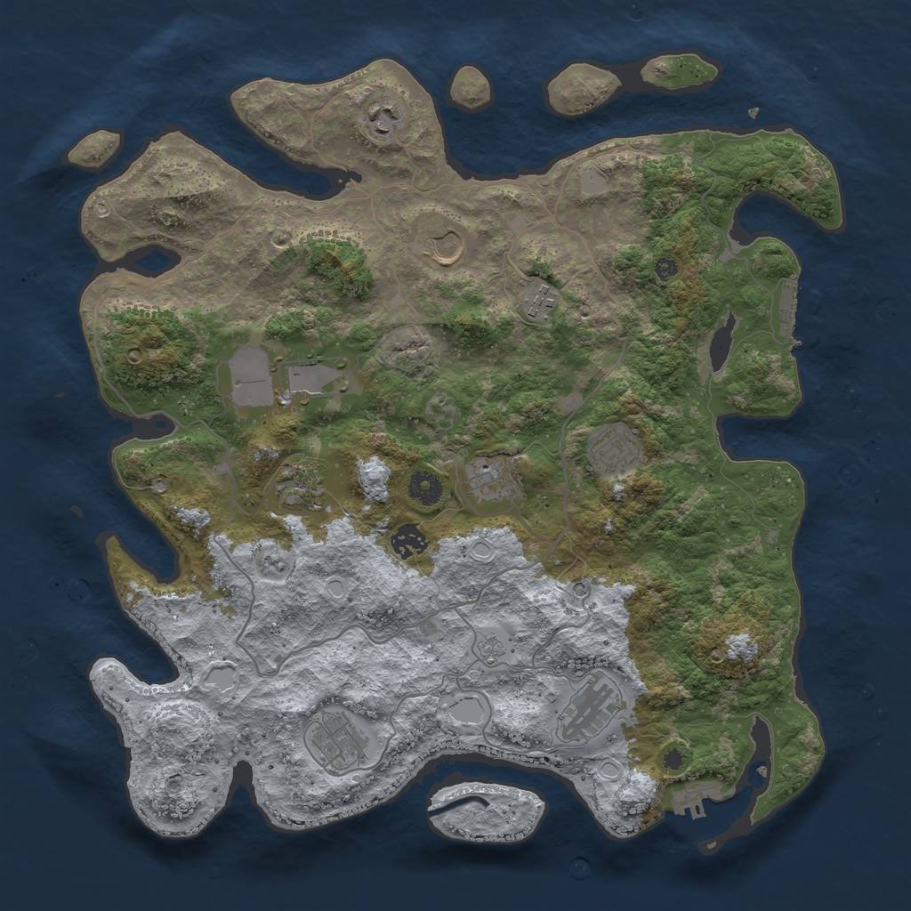 Rust Map: Procedural Map, Size: 4000, Seed: 1450759058, 19 Monuments