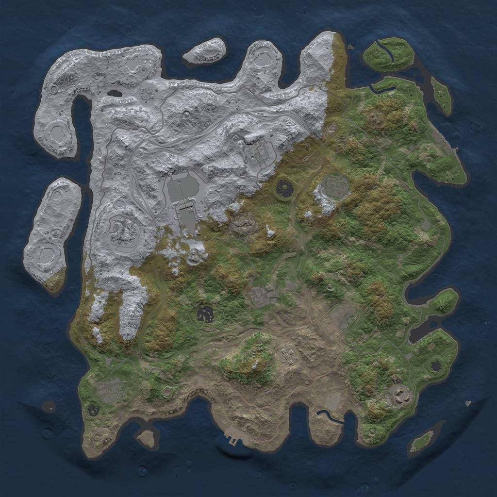 Rust Map: Procedural Map, Size: 4250, Seed: 7155224, 17 Monuments