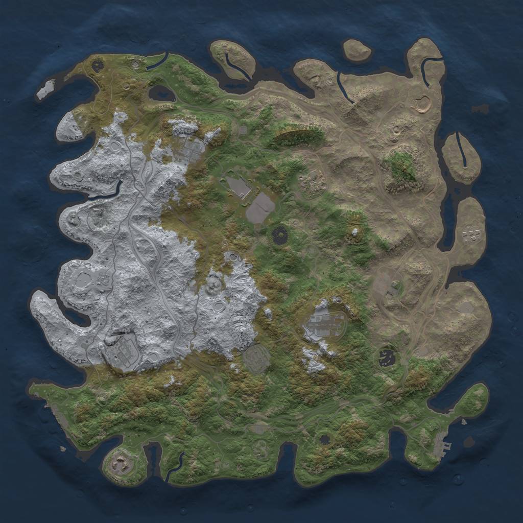 Rust Map: Procedural Map, Size: 4500, Seed: 177223590, 20 Monuments