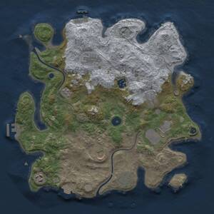 Thumbnail Rust Map: Procedural Map, Size: 3500, Seed: 856606816, 14 Monuments